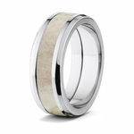 Antler Inlay Ring -  Tapered Edge 
