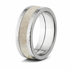 Light Antler Ring with Hammered Edges 