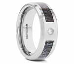 Ombre Antler Inlay Band with Inset Diamond 