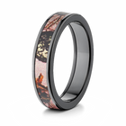 Pink Camo Ring in Black Zirconium - 5mm Mossy Oak Breakup 