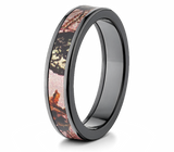 Pink Camo Ring in Black Zirconium - 5mm Mossy Oak Breakup 