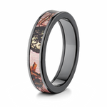 Pink Camo Ring in Black Zirconium - 5mm Mossy Oak Breakup 