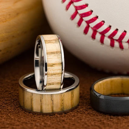 Baseball Bat Ring - Titanium 8mm 