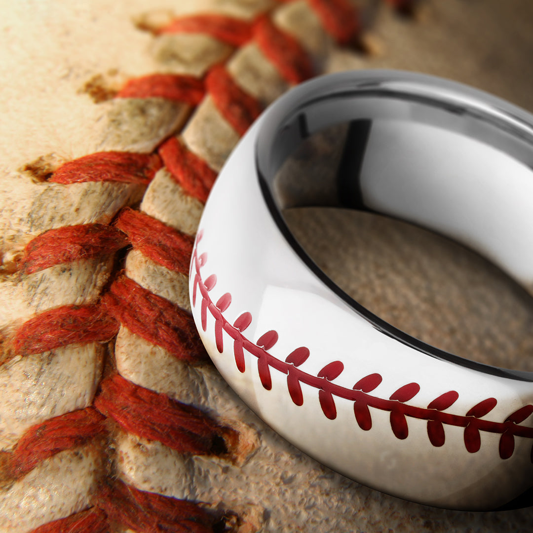 sports themed wedding rings