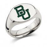 Baylor University White Gold Medium SIgnet Ring