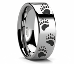 Bear Paw Animal Track Ring in Tungsten 
