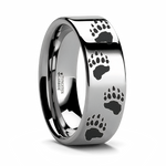 Bear Paw Animal Track Ring in Tungsten 