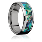 Beveled Abalone Shell Titanium Ring 
