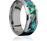 Beveled Abalone Shell Titanium Ring 