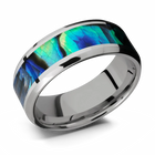 Beveled Abalone Shell Titanium Ring 