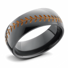 Black Baseball Ring with Orange Stitch