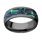 Black Domed Abalone Shell Ring 