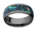 Black Domed Abalone Shell Ring 