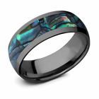 Black Domed Abalone Shell Ring 