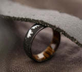 Black Forest Tree Line Ring wilth Whiskey Barrel Sleeve 