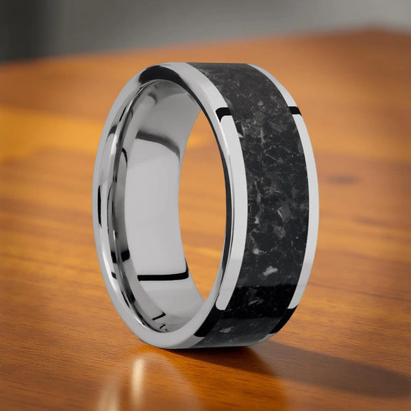 Black Onyx Ring - Titanium 