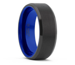 Brushed Center Black Titanium Band with Dual Grooves (Copy) 