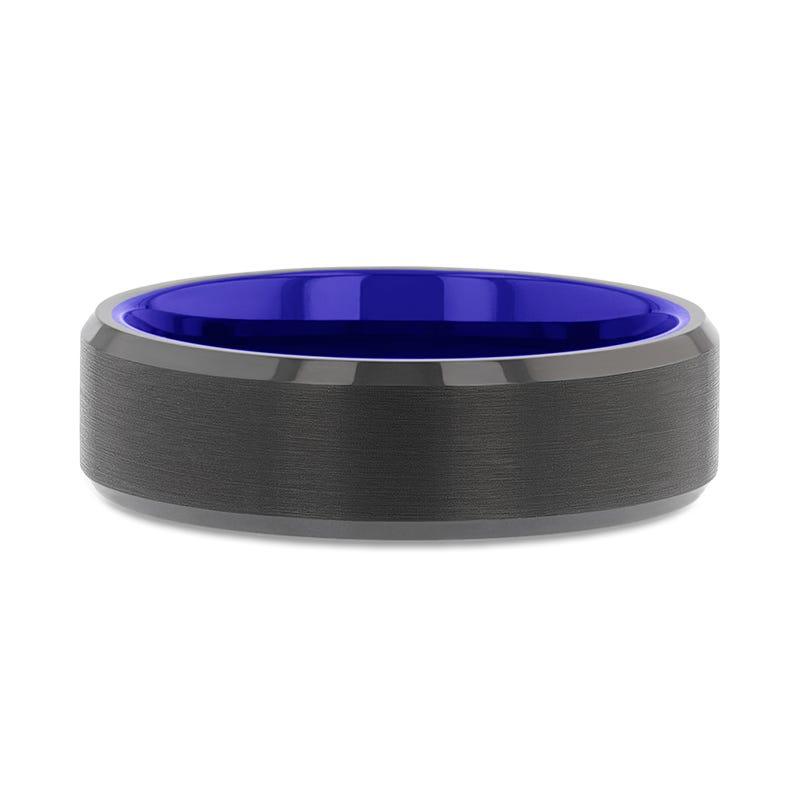 Brushed Center Black Titanium Band with Dual Grooves (Copy) 