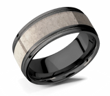 Black Zirconium Antler Ring 