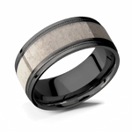 Black Zirconium Antler Ring 