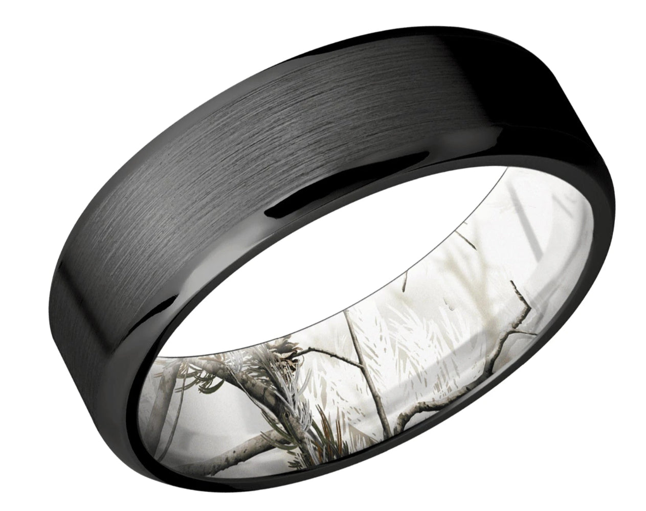 Black Zirconium Band with Camo Sleeve 
