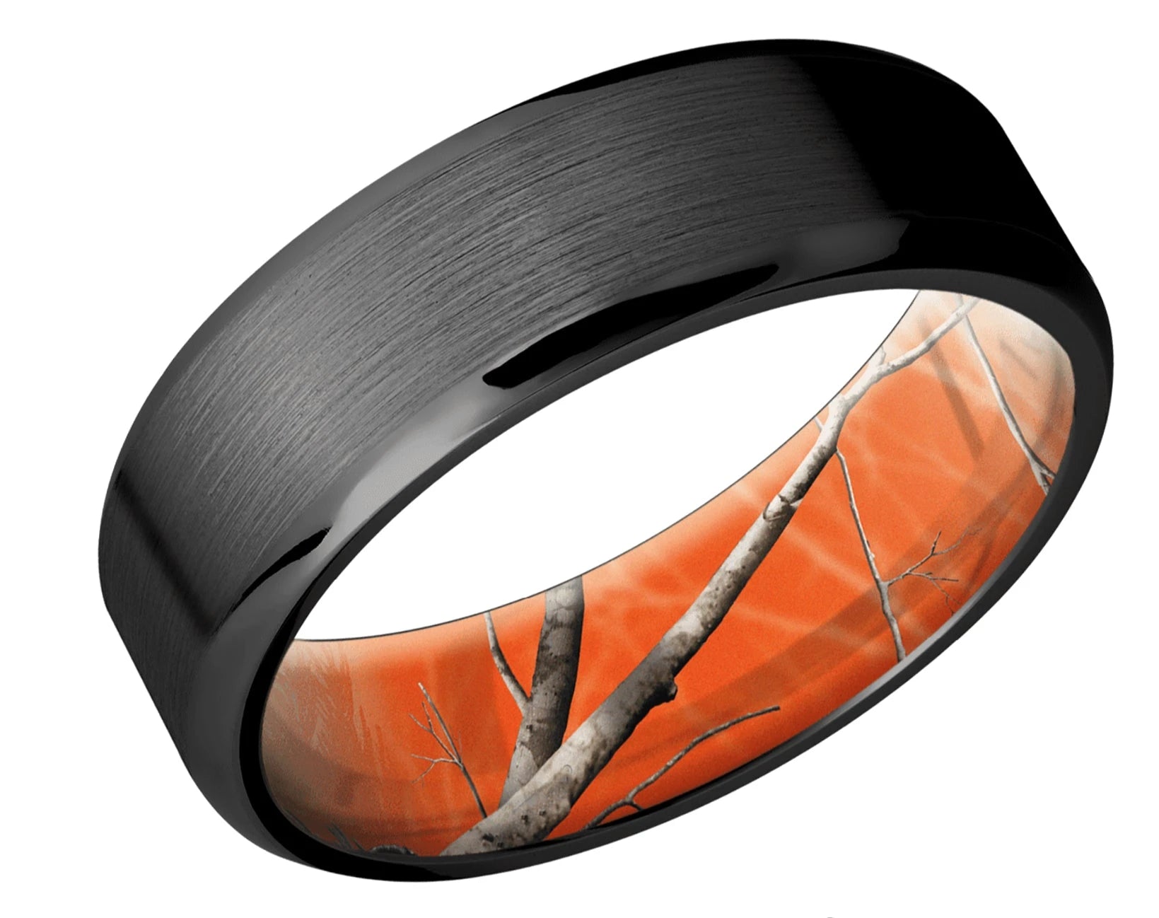 Black Zirconium Band with Camo Sleeve 