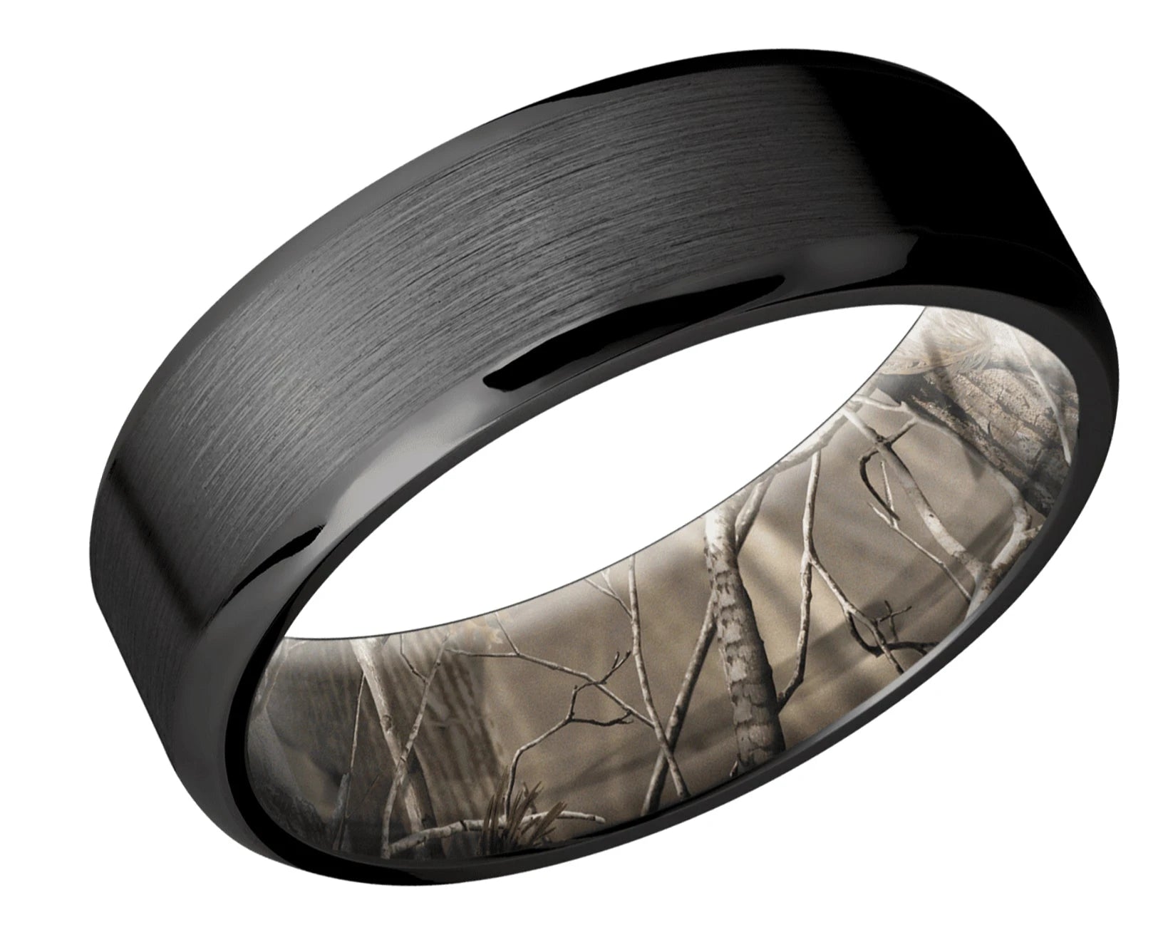 Black Zirconium Band with Camo Sleeve 