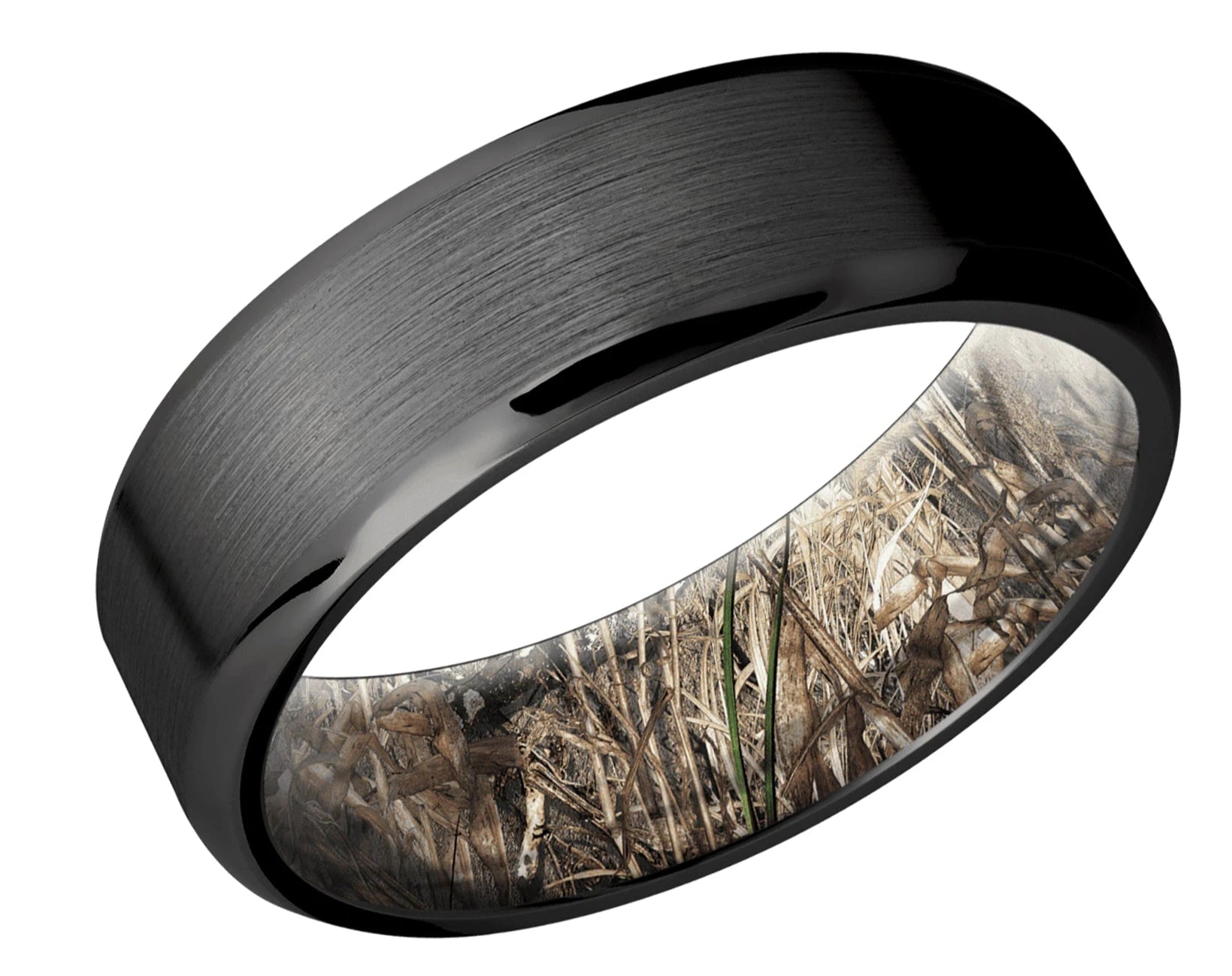 Black Zirconium Band with Camo Sleeve 