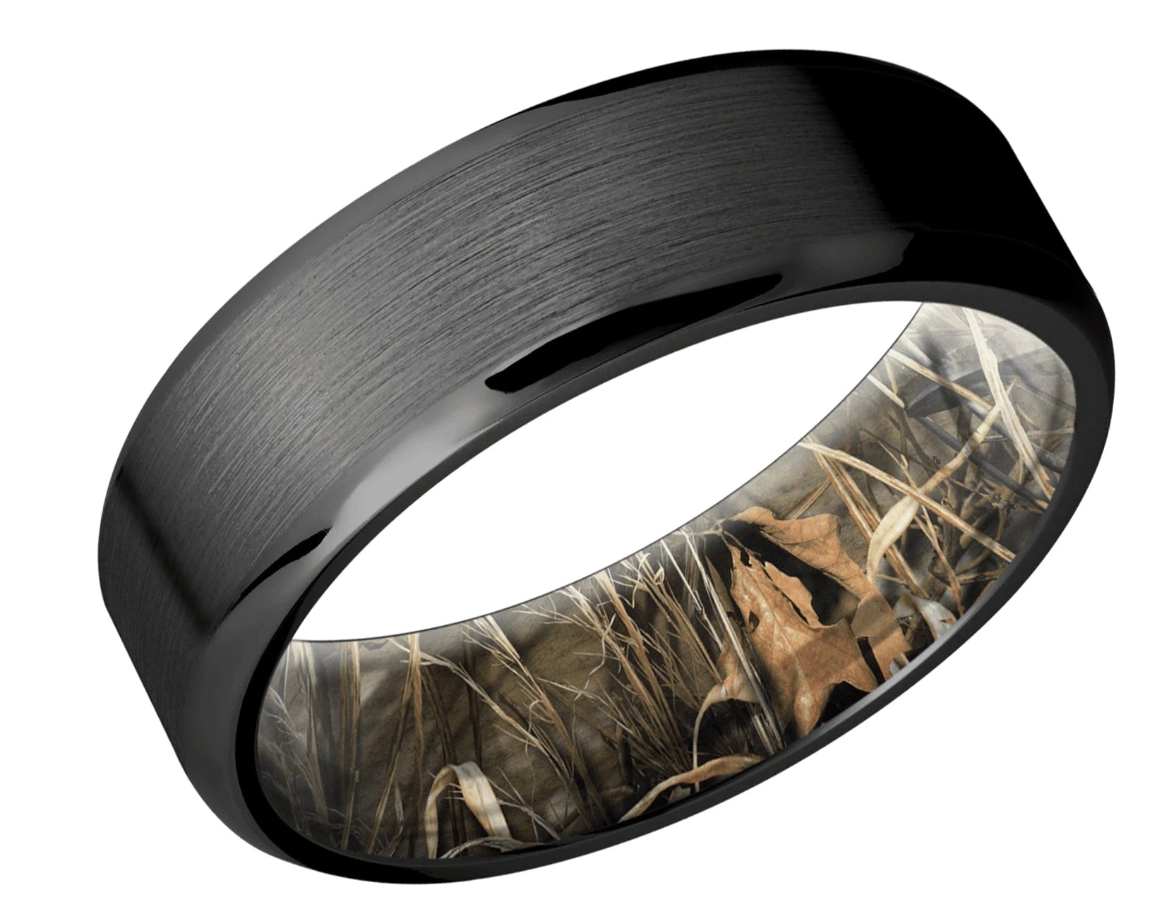 Black Zirconium Band with Camo Sleeve 