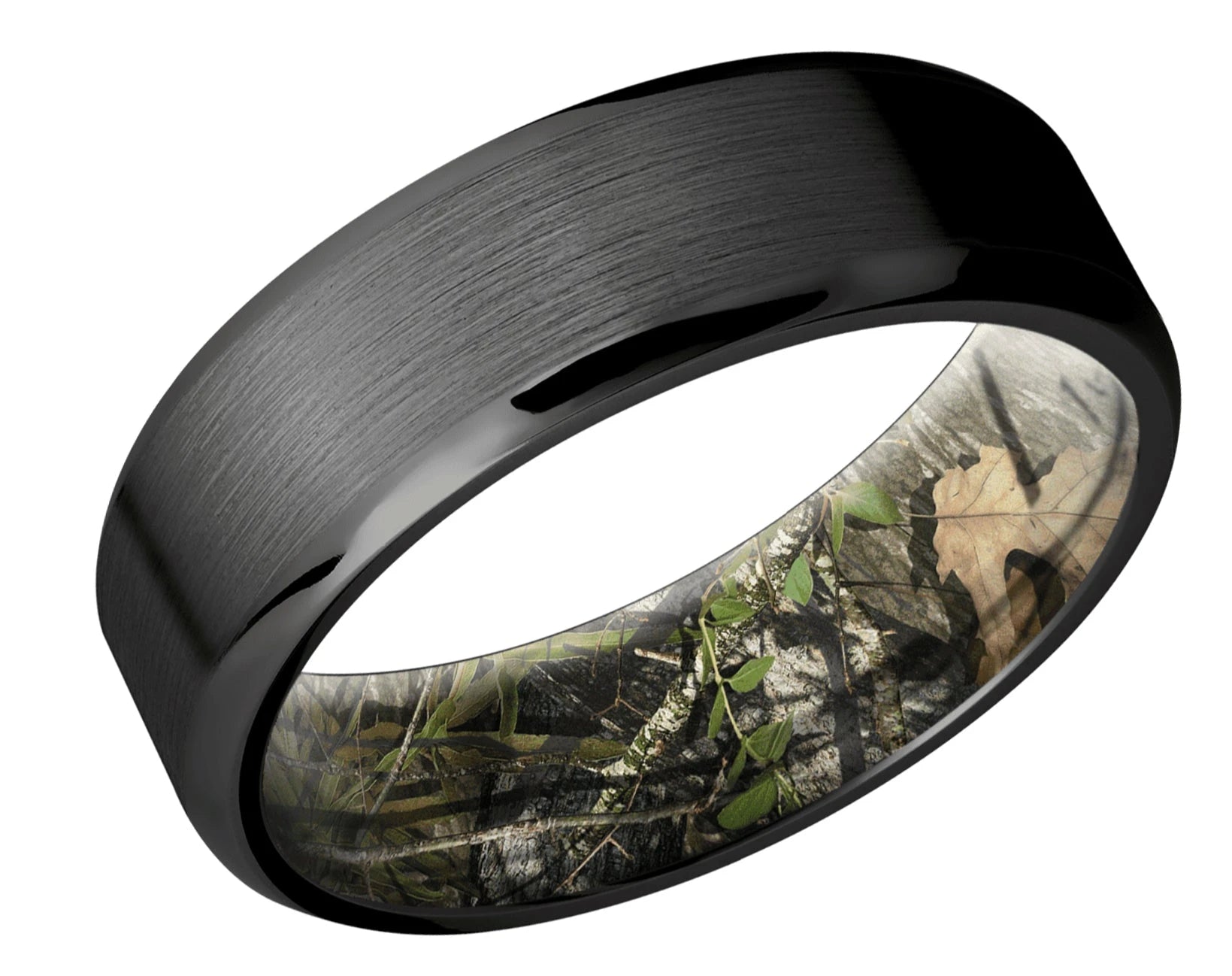 Black Zirconium Band with Camo Sleeve 