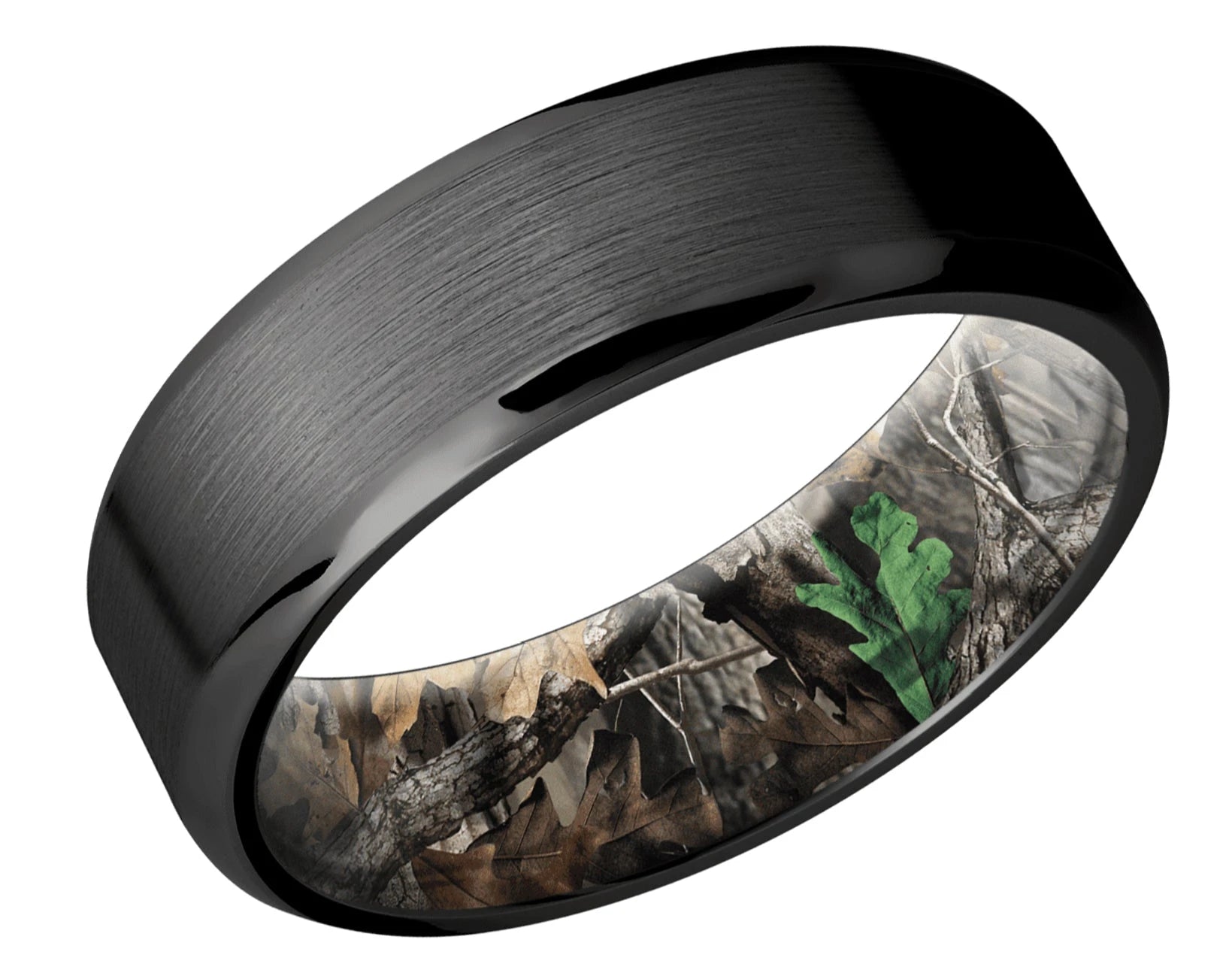 Black Zirconium Band with Camo Sleeve 