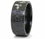 Black Duck Band Ring with White Ducks - 10mm 