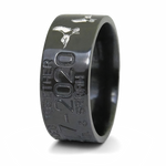 Black Duck Band Ring with White Ducks - 10mm 