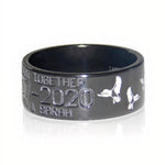 Black Duck Band Ring with White Ducks - 10mm 