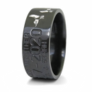 Black Duck Band Ring with White Ducks - 10mm 