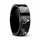 Reindeer Print Ring in Black Tungsten 