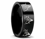 Reindeer Print Ring in Black Tungsten 
