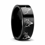 Reindeer Print Ring in Black Tungsten 