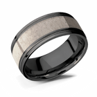 Black Zirconium Antler Ring 