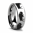 Buffalo Print Ring Tungsten 6mm - 10mm 