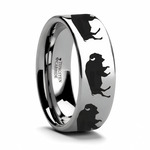 Buffalo Print Ring Tungsten 6mm - 10mm 