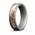 Antler & 14K Gold Inlay Cobalt Ring – 6mm