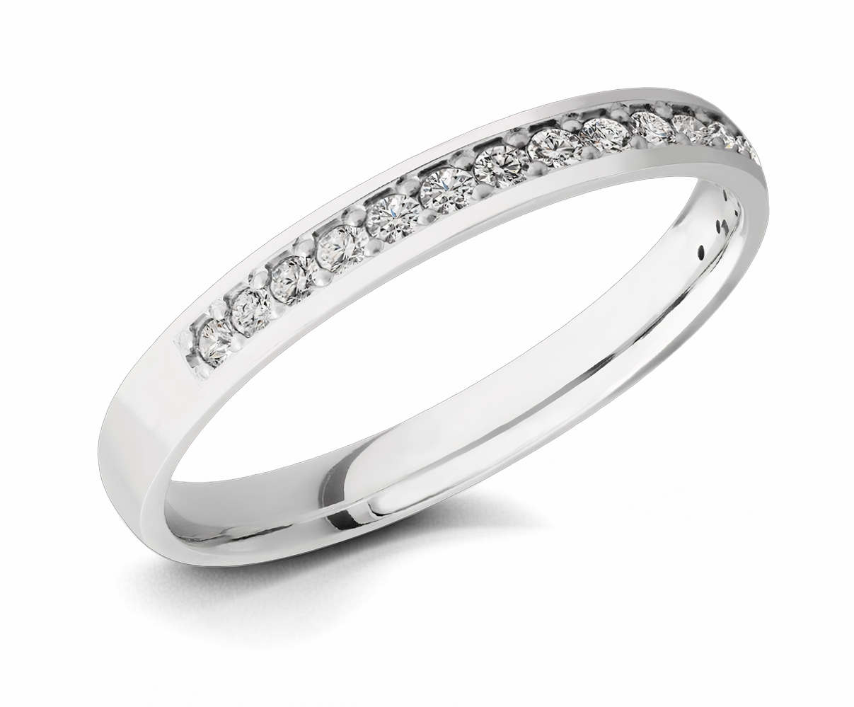 Cobalt Chrome Half Eternity Diamond Ring 