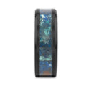 Black Ceramic Ring with Chrysocolla Inlay 