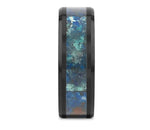 Black Ceramic Ring with Chrysocolla Inlay 