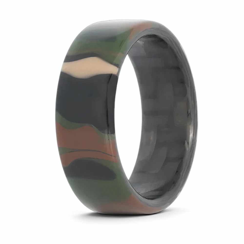 Camo Ring with Carbon Fiber Sleeve 