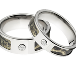 Camo Wedding Ring Set for Him and Her - Mossy Oak Breakup Infinity 