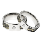 Camo Wedding Ring Set for Him and Her - Mossy Oak Breakup Infinity 