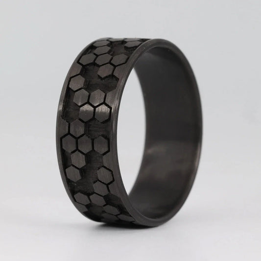 Carbon Fiber Band with Honeycomb Pattern 