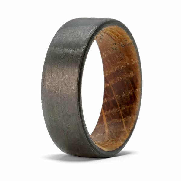 Carbon Fiber Ring with Whiskey Barrel Sleeve 